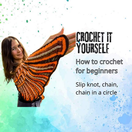 How to make a slip knot, chain, chain in circle